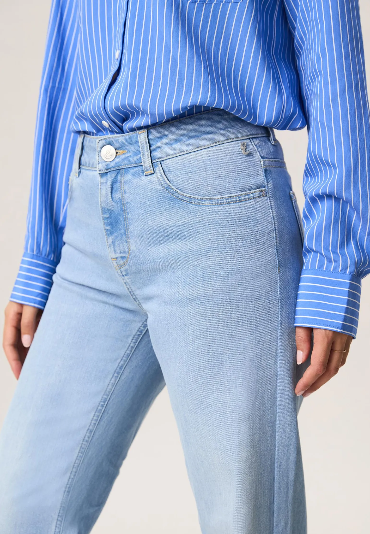 Best Miss Etam Jeans relaxed straight fit blauw Bleached