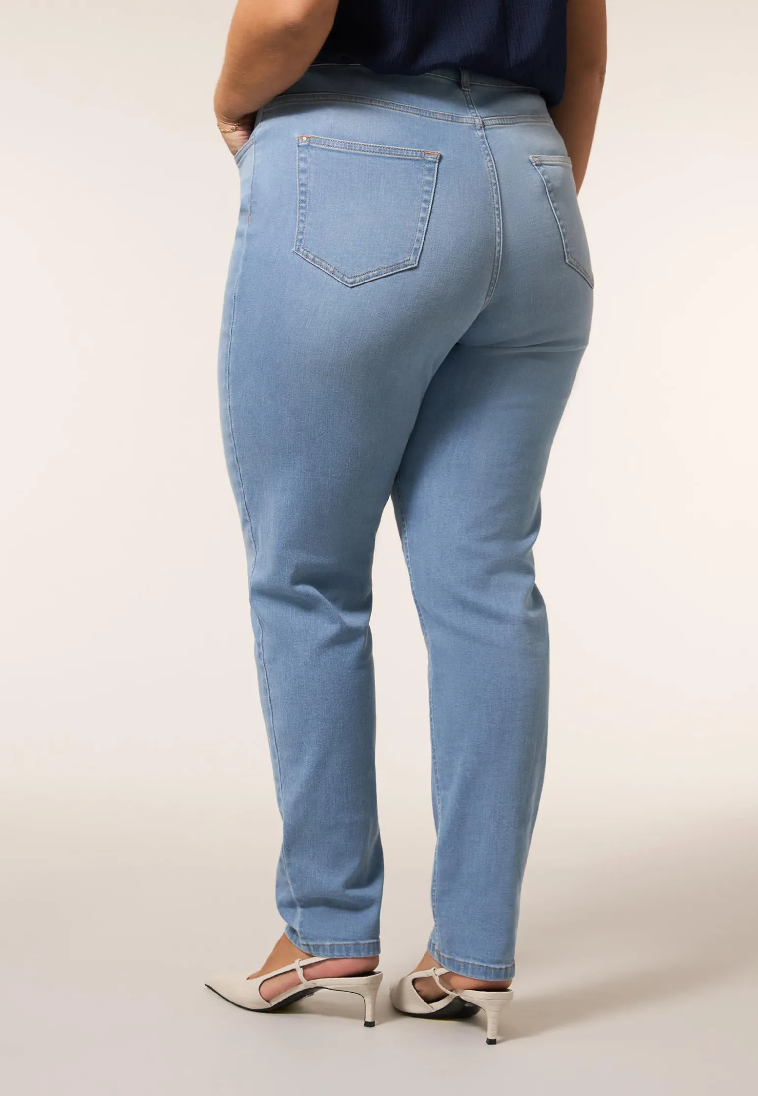 Outlet Miss Etam Jeans slim fit blauw Bleached