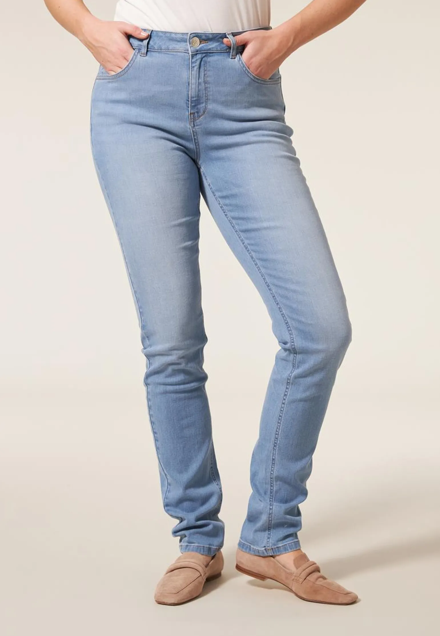 Outlet Miss Etam Jeans slim fit blauw 36" Bleached