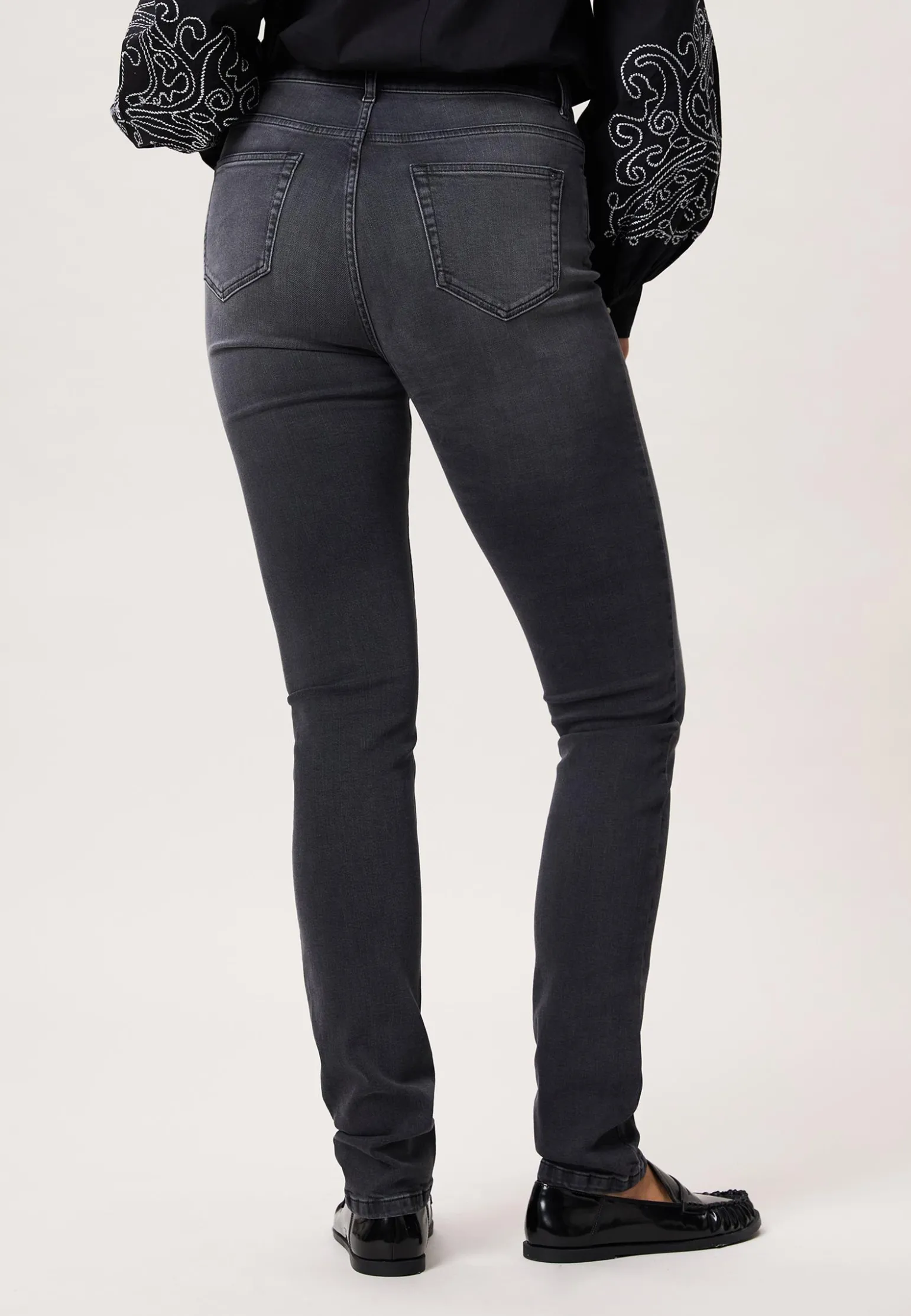 Hot Miss Etam Jeans slim fit medium grijs 36" Mid grey denim