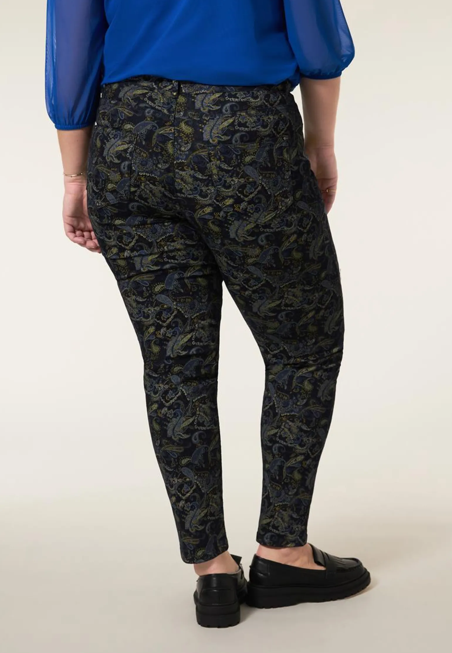 Hot Miss Etam Jeans slim fit print blauw Multi blauw