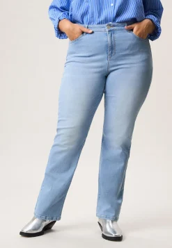Online Miss Etam Jeans straight fit blauw Bleached
