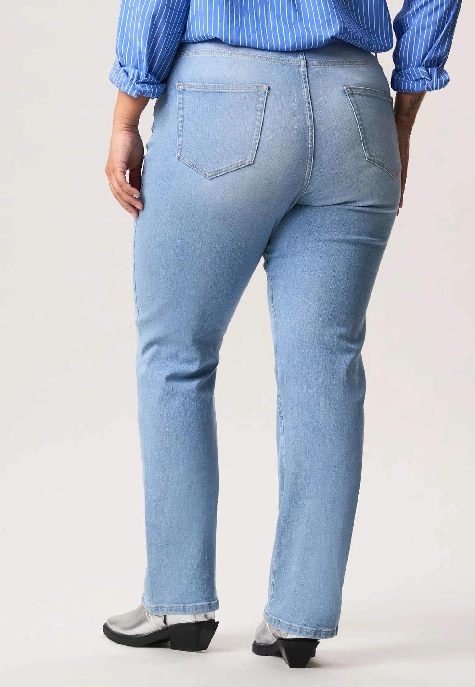 Online Miss Etam Jeans straight fit blauw Bleached