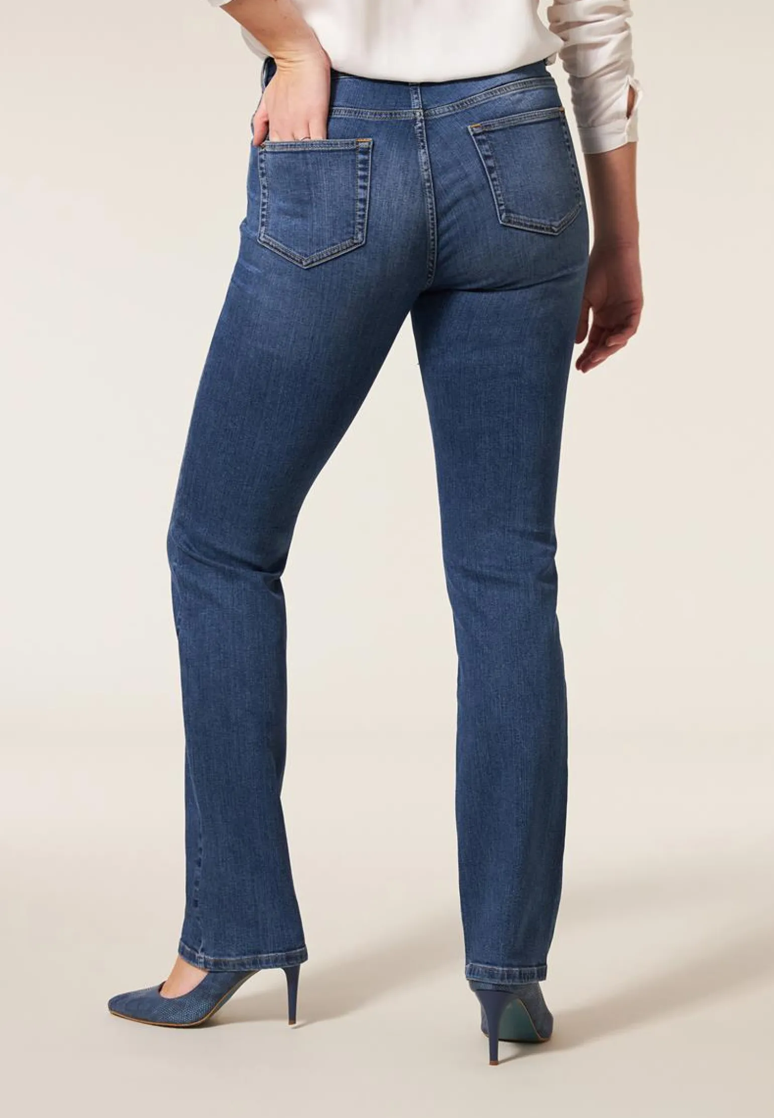 New Miss Etam Jeans straight fit blauw 36" Medium denim