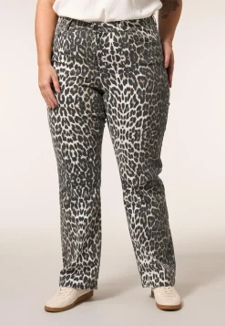 Clearance Miss Etam Jeans straight fit print bruin 32" Multi dark neutral