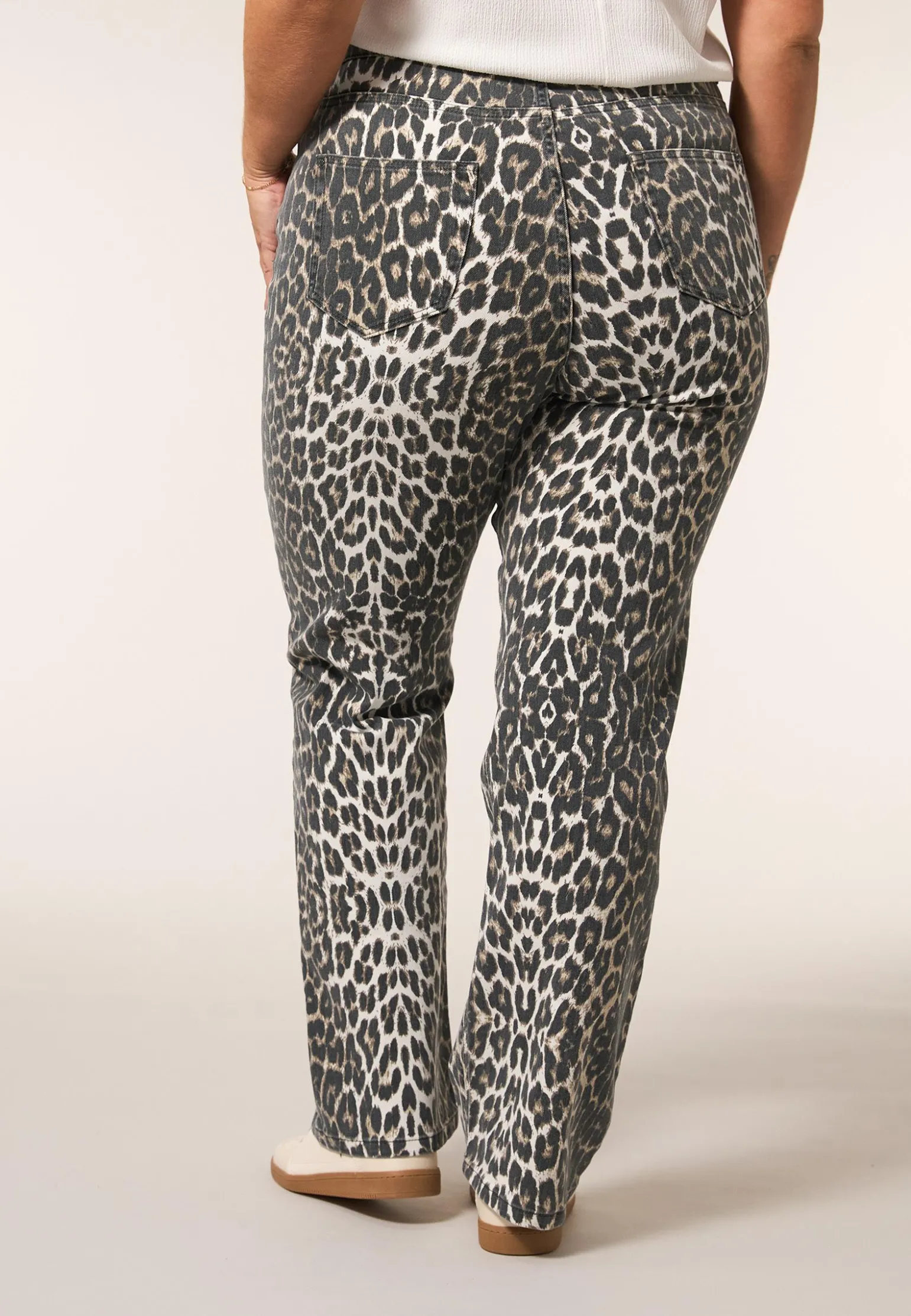 Clearance Miss Etam Jeans straight fit print bruin 32" Multi dark neutral