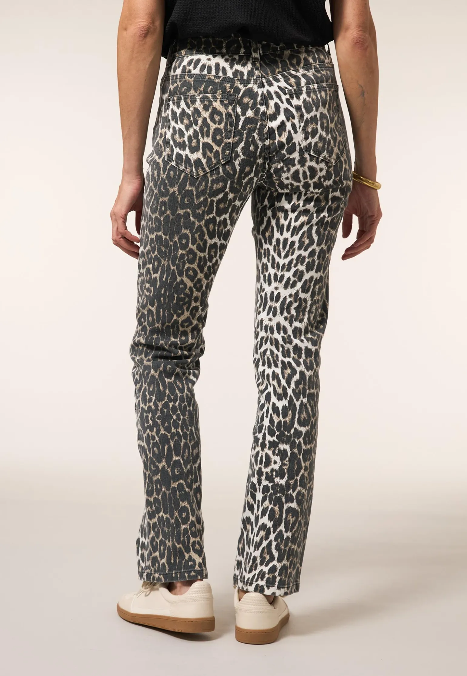 Clearance Miss Etam Jeans straight fit print bruin 32" Multi dark neutral