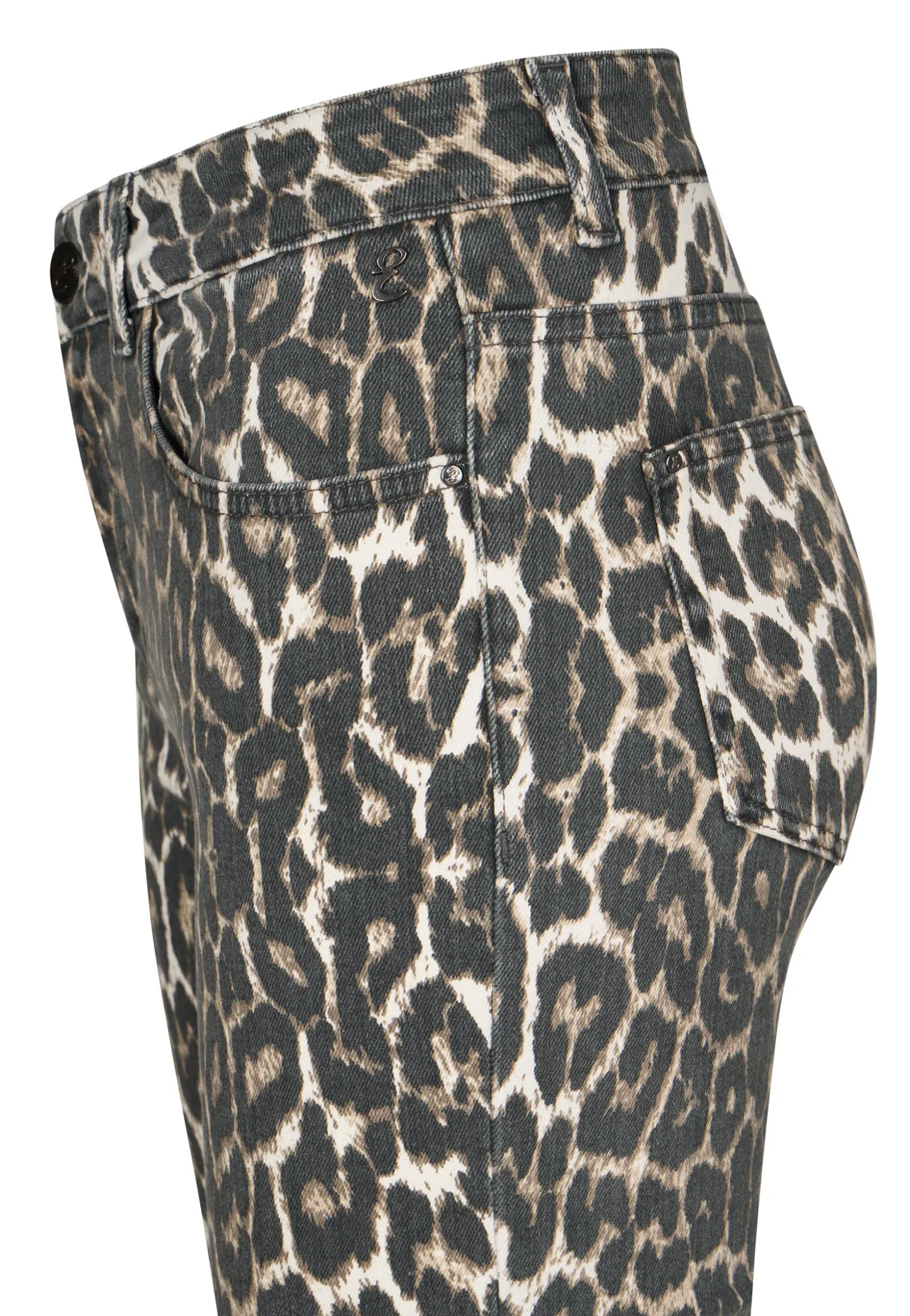Outlet Miss Etam Jeans straight fit print bruin 36" Multi dark neutral