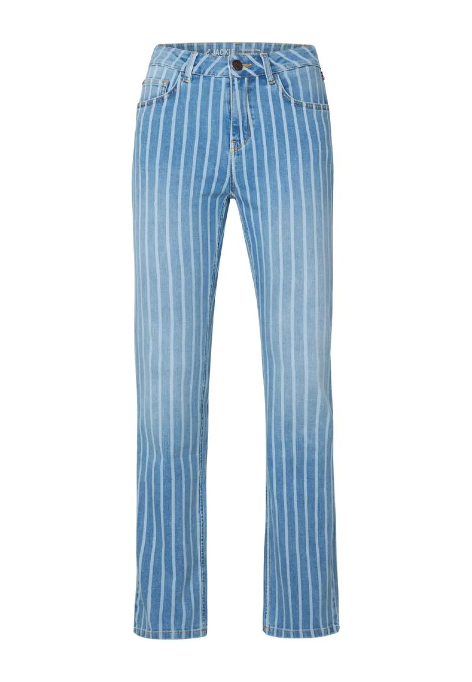 Clearance Miss Etam Jeans straight fit streep blauw Multi blauw