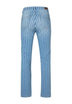 Clearance Miss Etam Jeans straight fit streep blauw Multi blauw