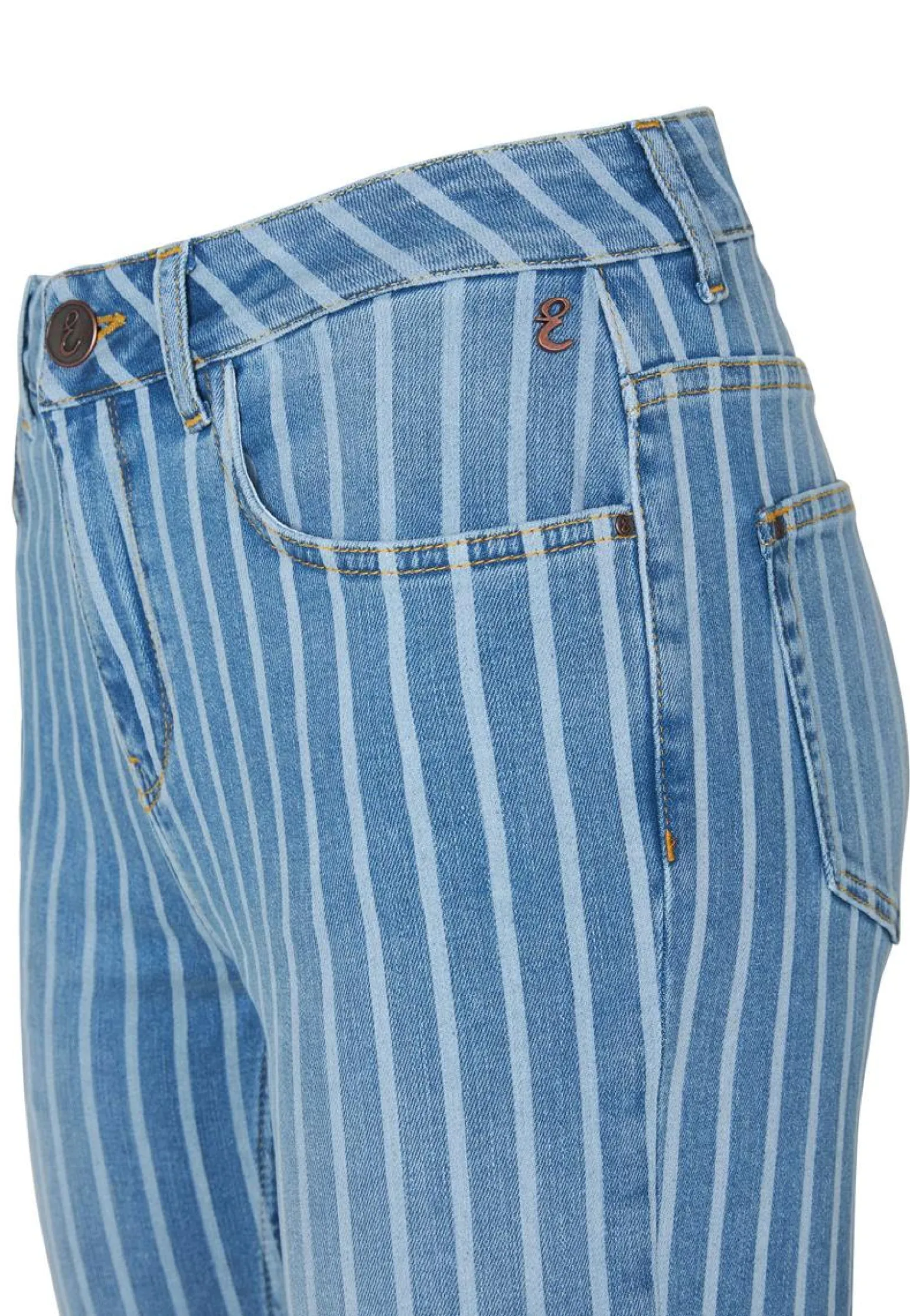 Clearance Miss Etam Jeans straight fit streep blauw Multi blauw