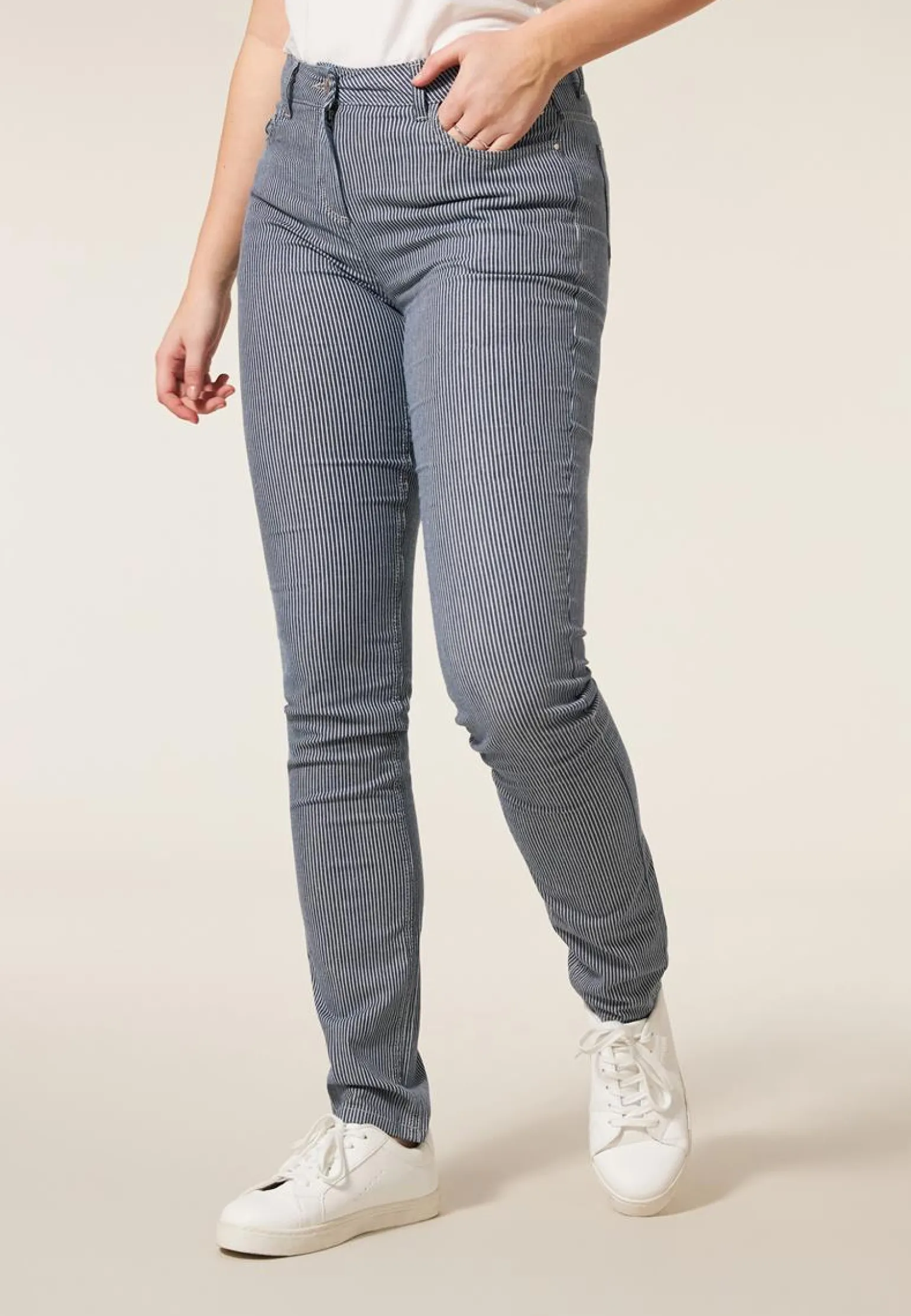 Miss Etam Jeans streep slim fit 36" Multi blauw