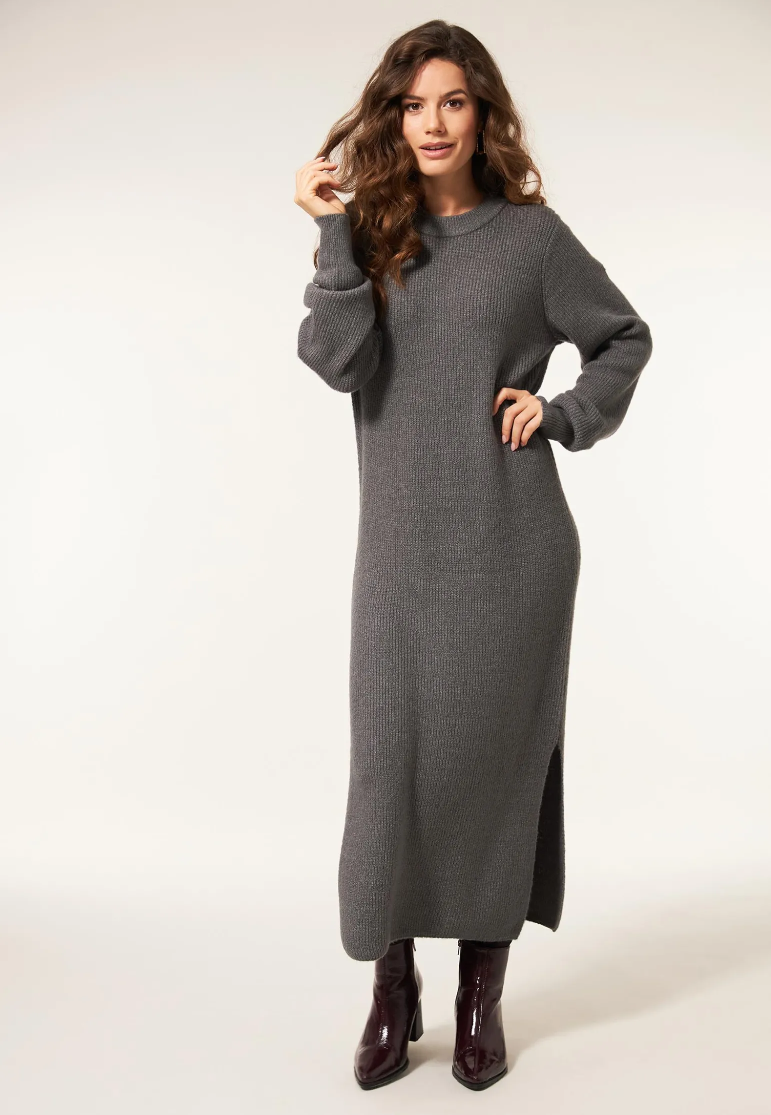 Clearance Miss Etam Jurk brei grijs Grey melange
