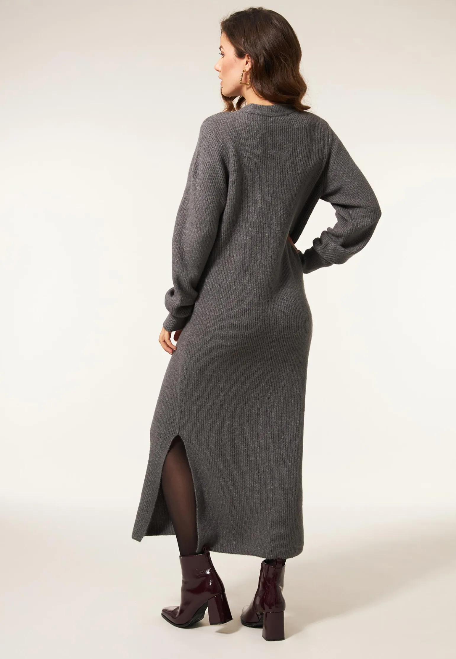Clearance Miss Etam Jurk brei grijs Grey melange