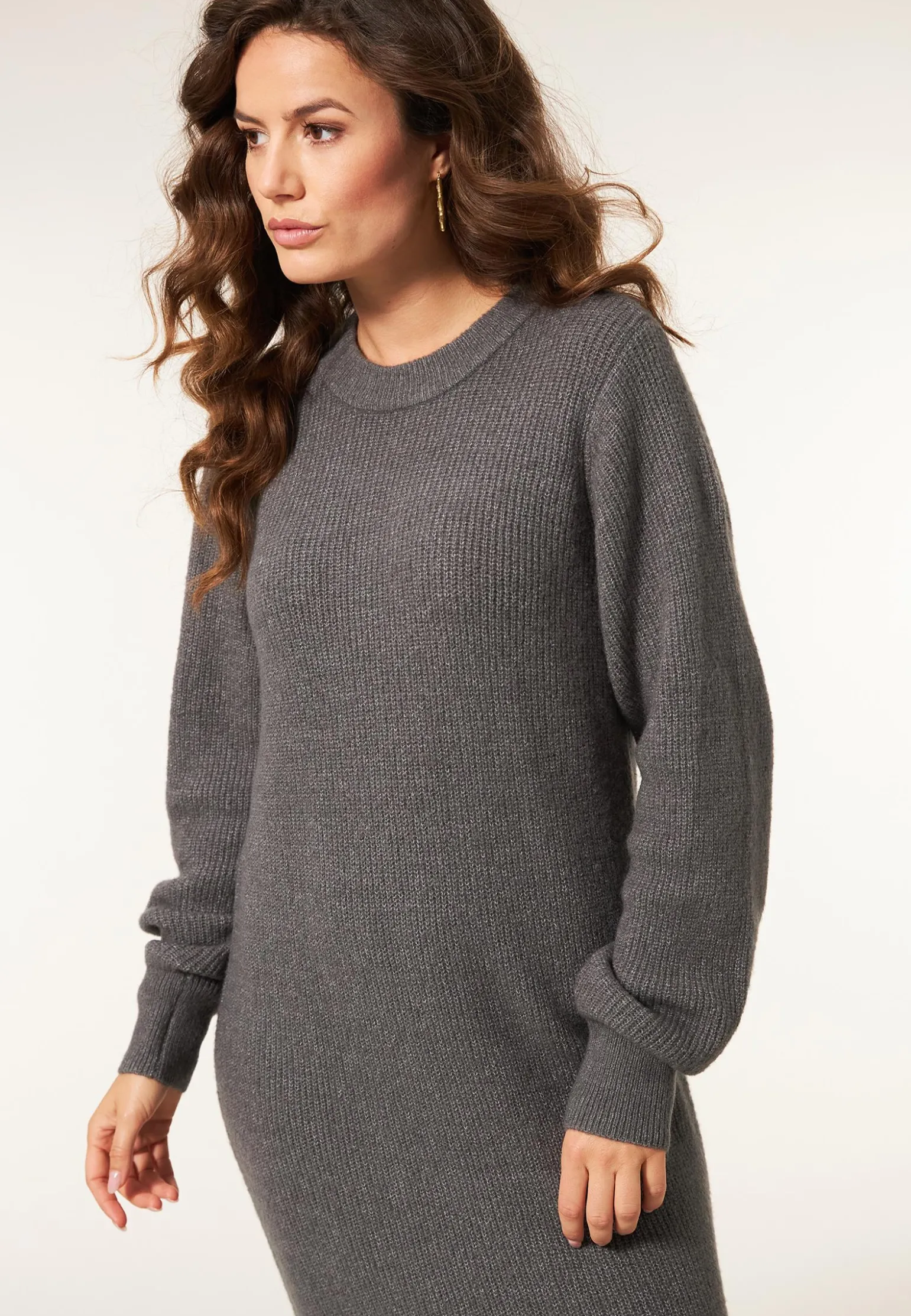 Clearance Miss Etam Jurk brei grijs Grey melange