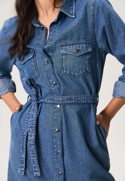 Hot Miss Etam Jurk denim blauw Medium denim