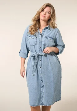 Best Miss Etam Jurk denim blauw Bleached