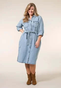 Best Miss Etam Jurk denim blauw Bleached