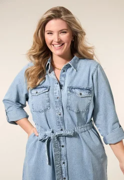 Best Miss Etam Jurk denim blauw Bleached