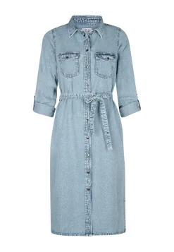 Online Miss Etam Jurk denim blauw Bleached