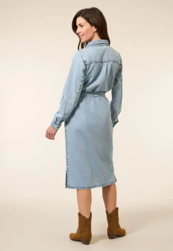 Online Miss Etam Jurk denim blauw Bleached