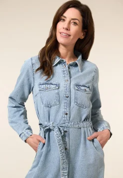 Online Miss Etam Jurk denim blauw Bleached