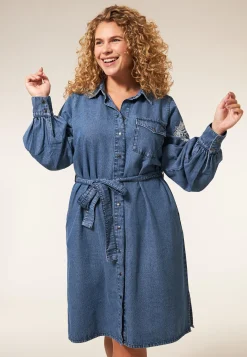 Discount Miss Etam Jurk denim details blauw Medium denim
