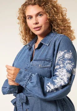 Discount Miss Etam Jurk denim details blauw Medium denim