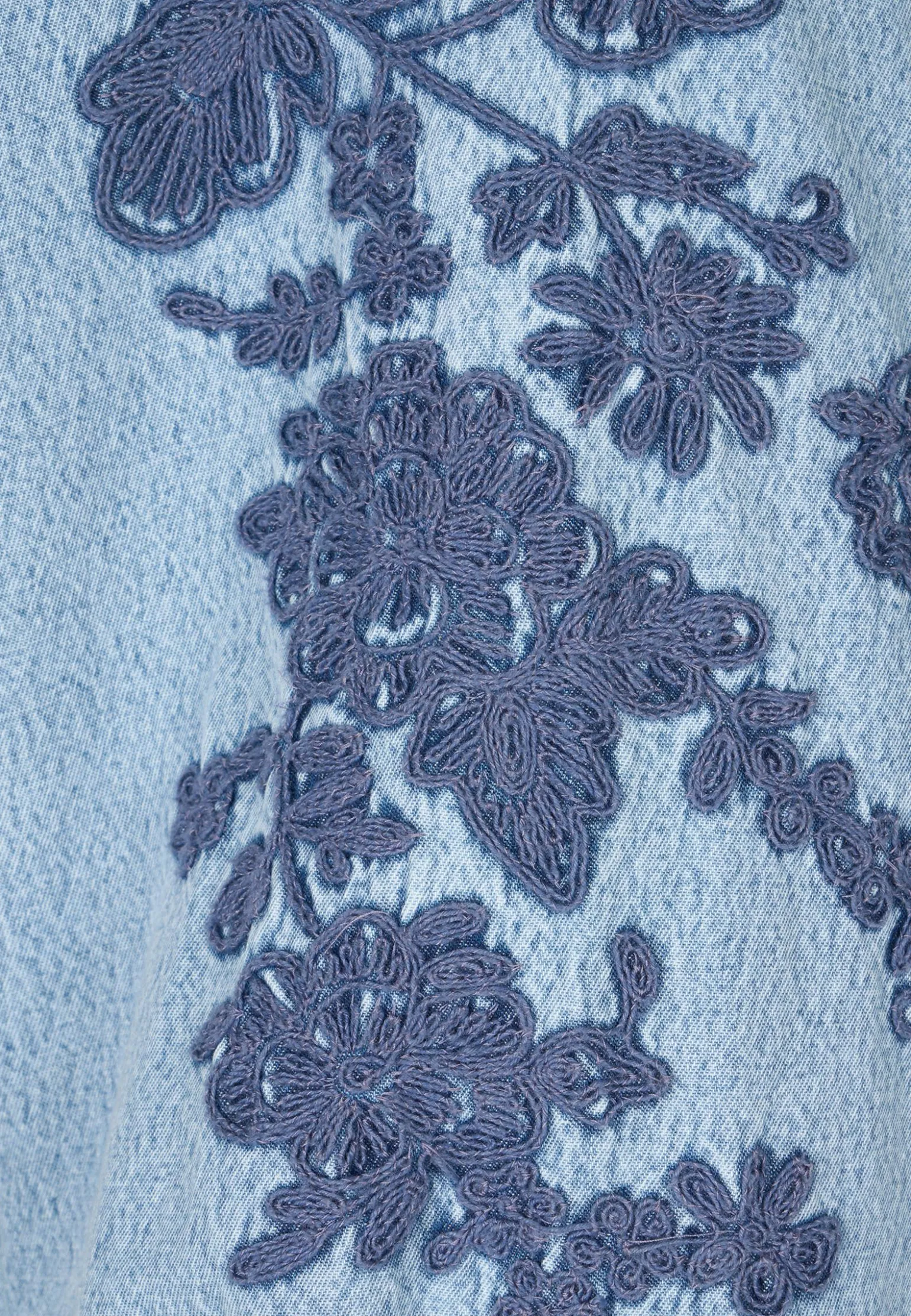 Online Miss Etam Jurk denim details blauw Bleached
