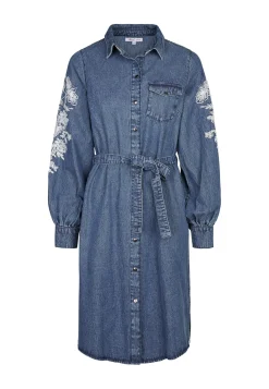 Sale Miss Etam Jurk denim details blauw Medium denim