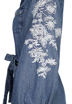 Sale Miss Etam Jurk denim details blauw Medium denim