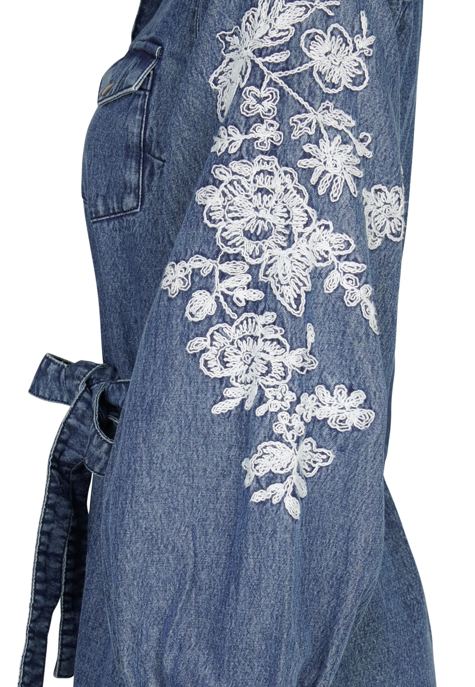Sale Miss Etam Jurk denim details blauw Medium denim