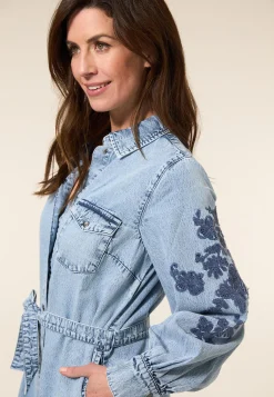 Best Miss Etam Jurk denim details blauw Bleached