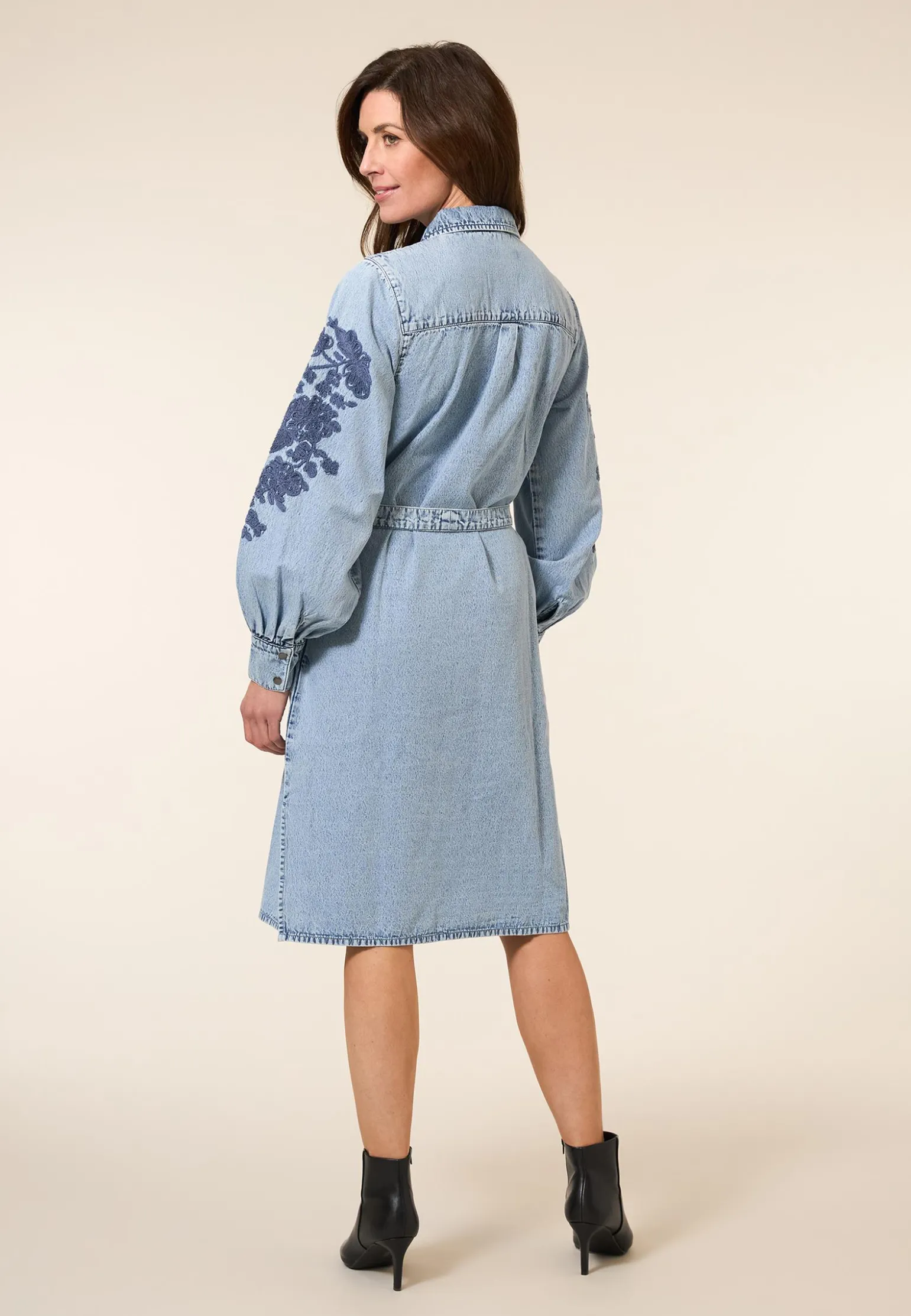 Best Miss Etam Jurk denim details blauw Bleached