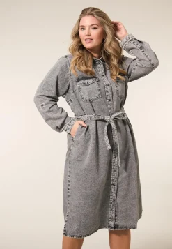 Online Miss Etam Jurk denim Grijs