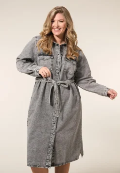 Online Miss Etam Jurk denim Grijs