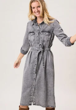 Discount Miss Etam Jurk denim Grijs
