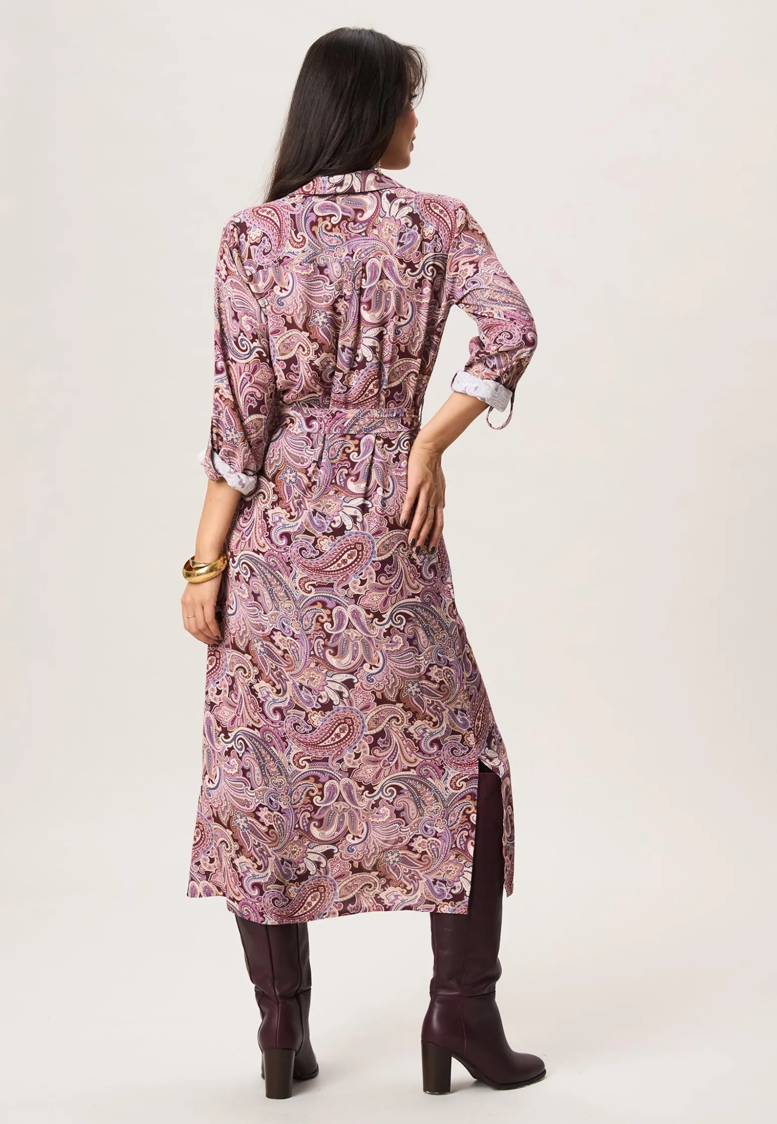 Discount Miss Etam Jurk print aubergine Multi aubergine