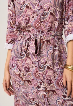 Discount Miss Etam Jurk print aubergine Multi aubergine