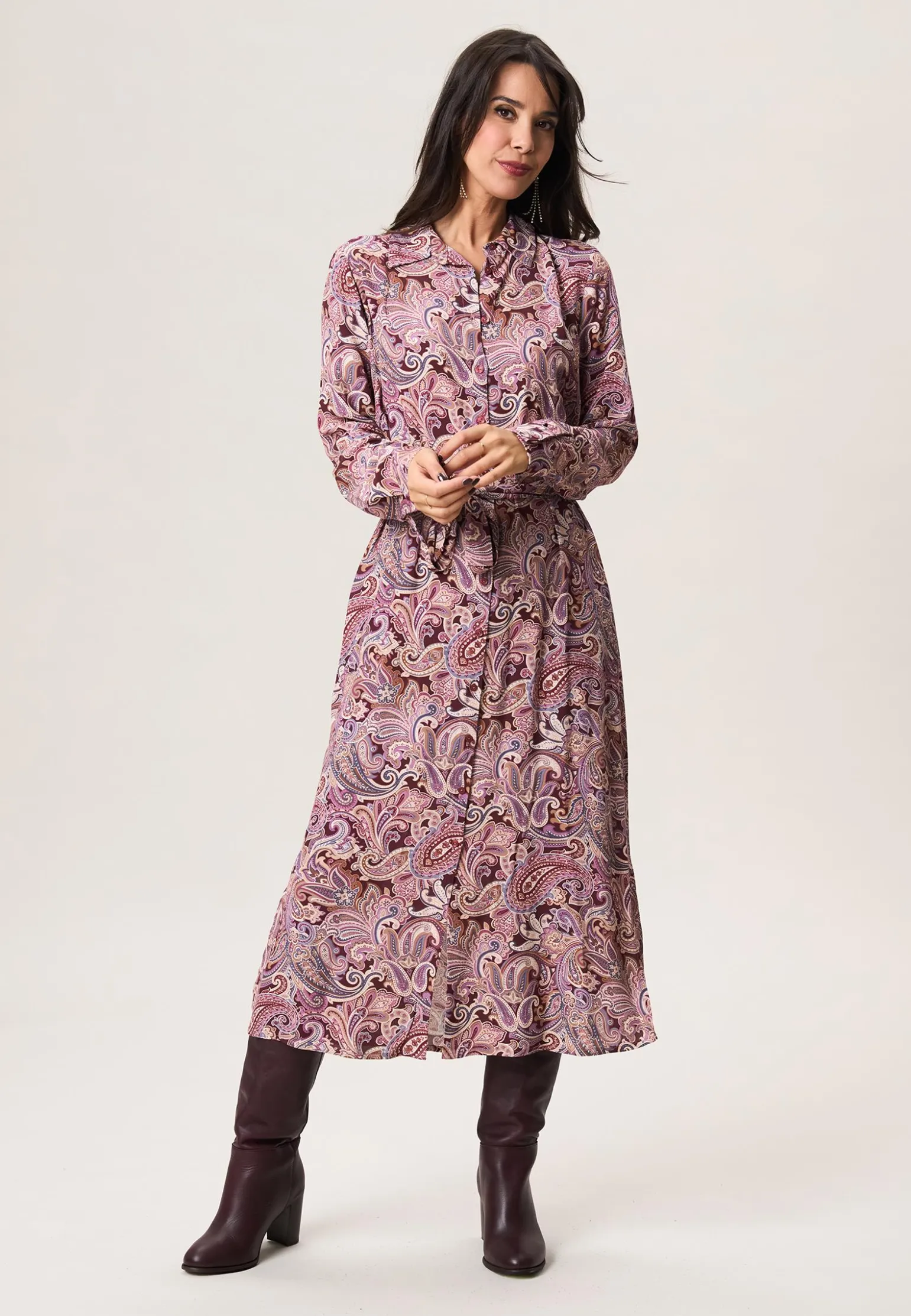 Discount Miss Etam Jurk print aubergine Multi aubergine
