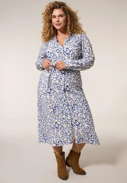 Hot Miss Etam Jurk print blauw Multi blauw