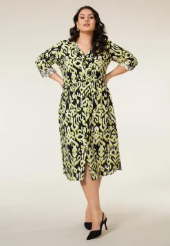 Online Miss Etam Jurk print groen Multi lime