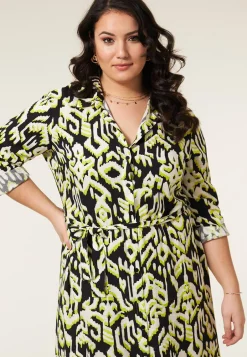 Online Miss Etam Jurk print groen Multi lime