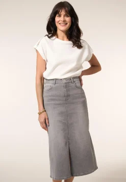 Outlet Miss Etam Rok denim grijs Light grey denim