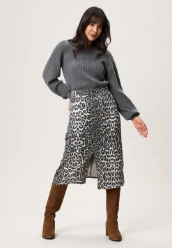 Outlet Miss Etam Rok denim print bruin Multi dark neutral