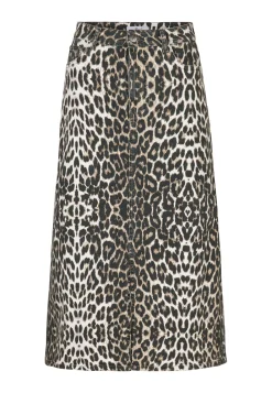 Outlet Miss Etam Rok denim print bruin Multi dark neutral