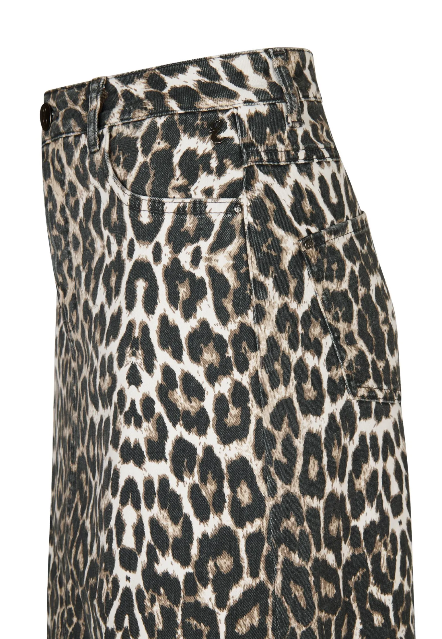 Outlet Miss Etam Rok denim print bruin Multi dark neutral