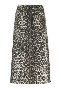 Outlet Miss Etam Rok denim print bruin Multi dark neutral