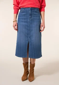 Sale Miss Etam Rok denim streep blauw Multi denim blue