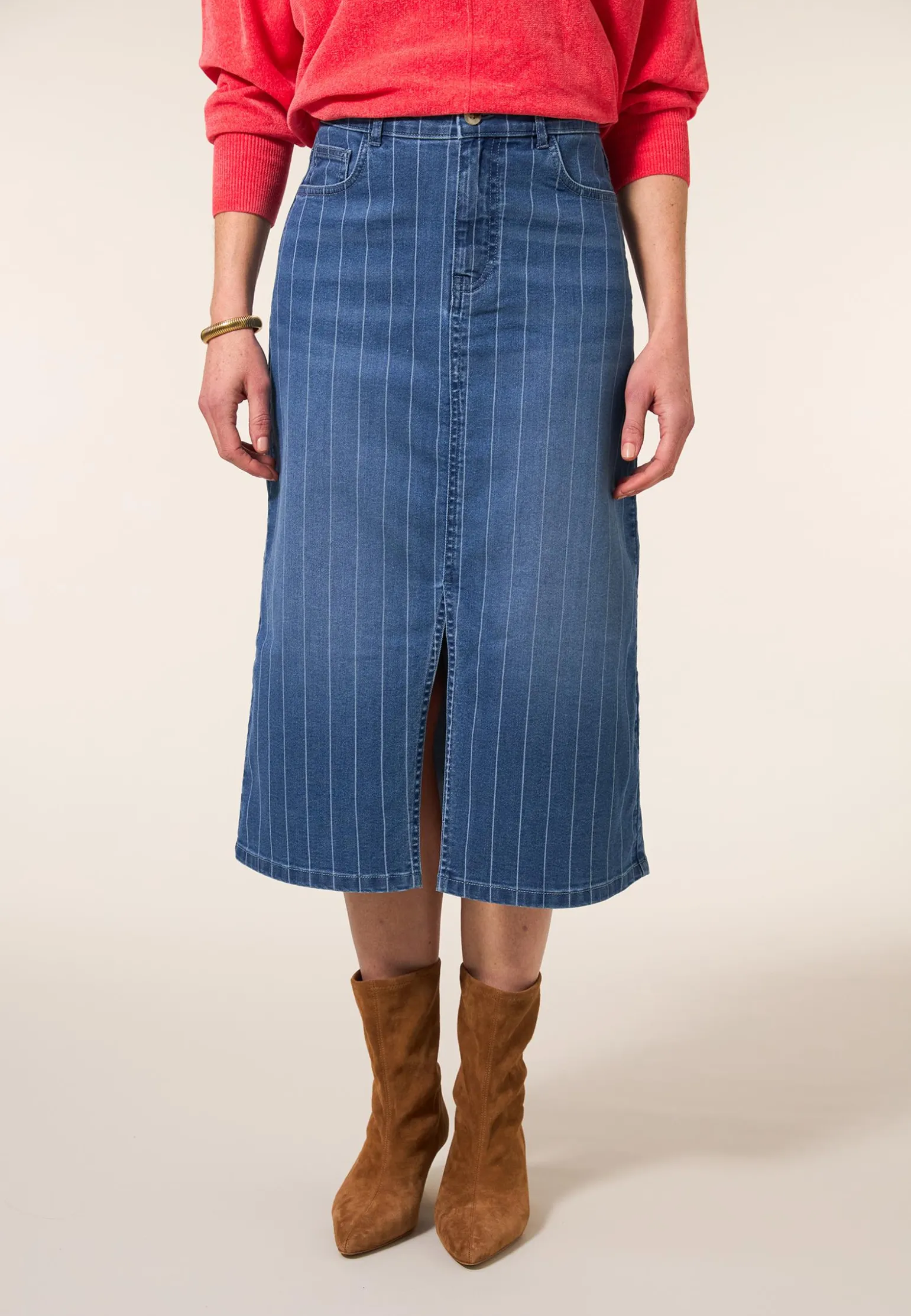 Sale Miss Etam Rok denim streep blauw Multi denim blue